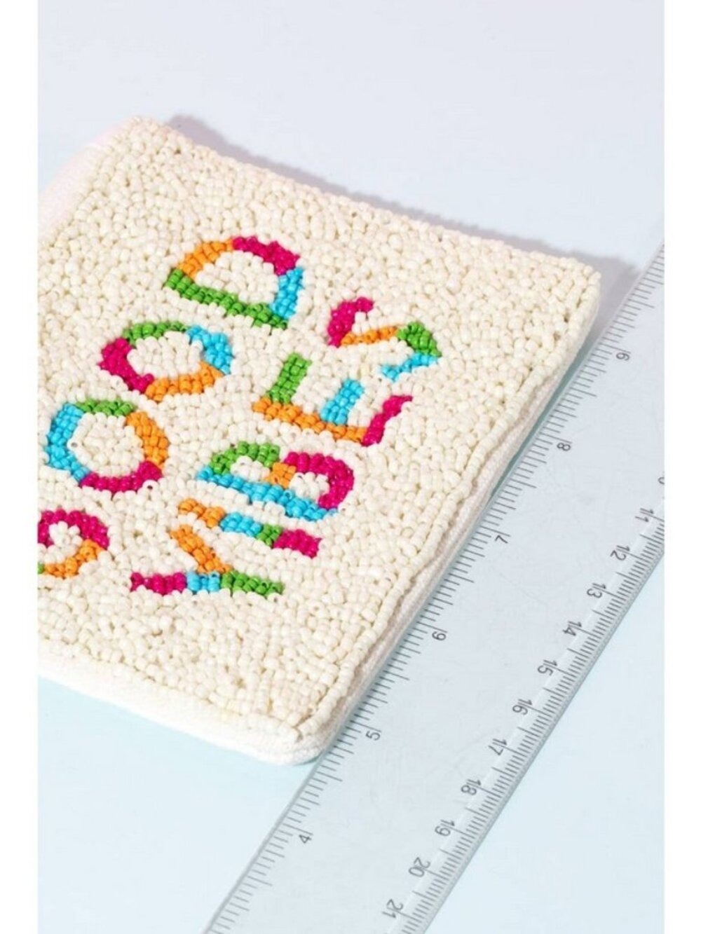 Colorful Good Vibes Beaded Coin Purse - Picture 3 of 4